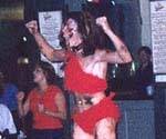 Dancing to "Super Freak"